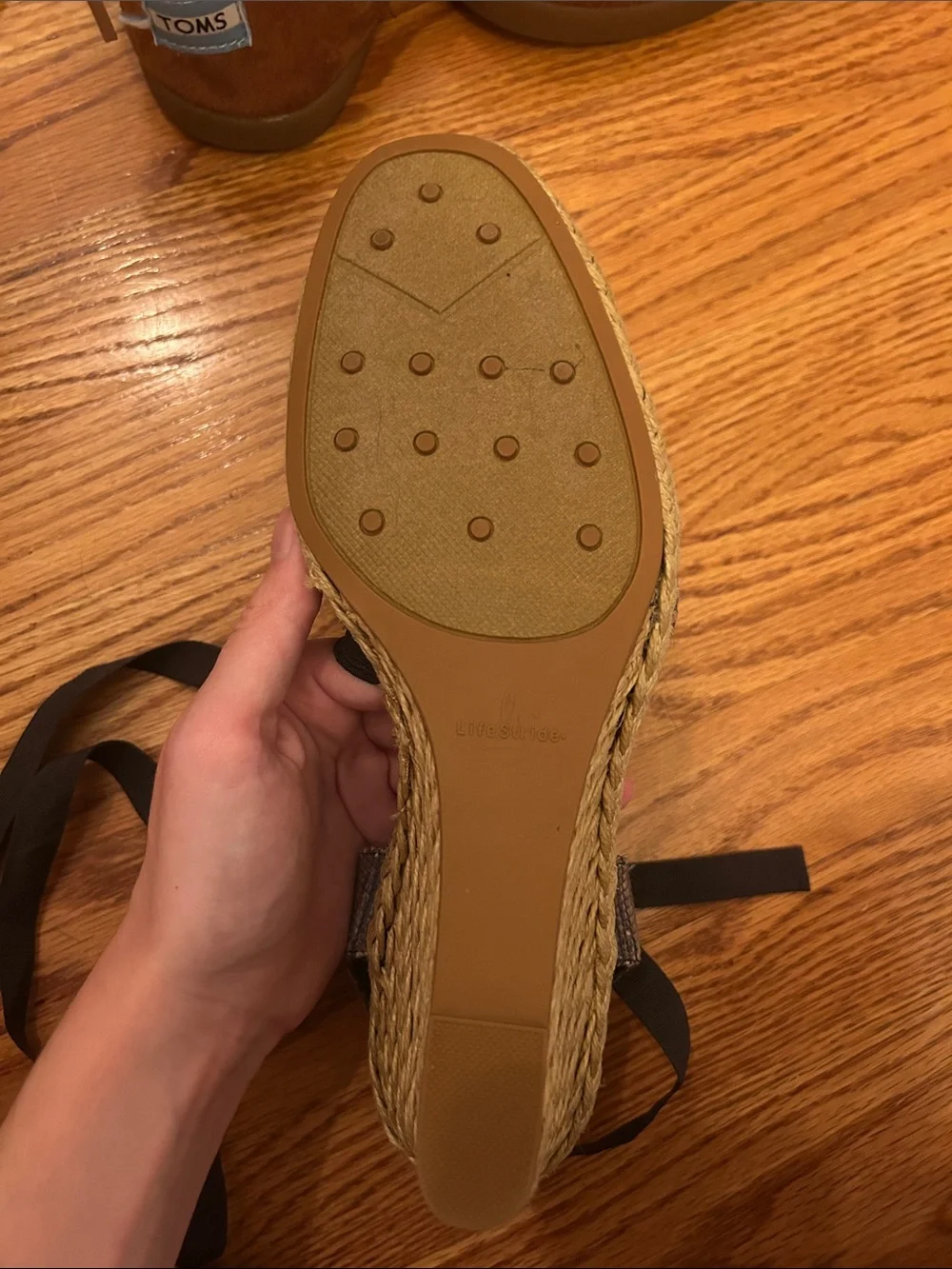 Life Stride espadrille wedge sandals, size 9W